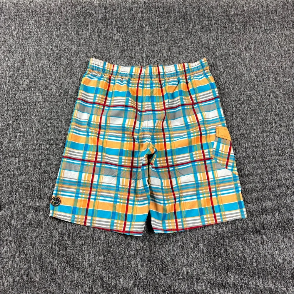 Baggy Y2K Plaid Board Shorts Maui and Sons Surf Orange Size 34